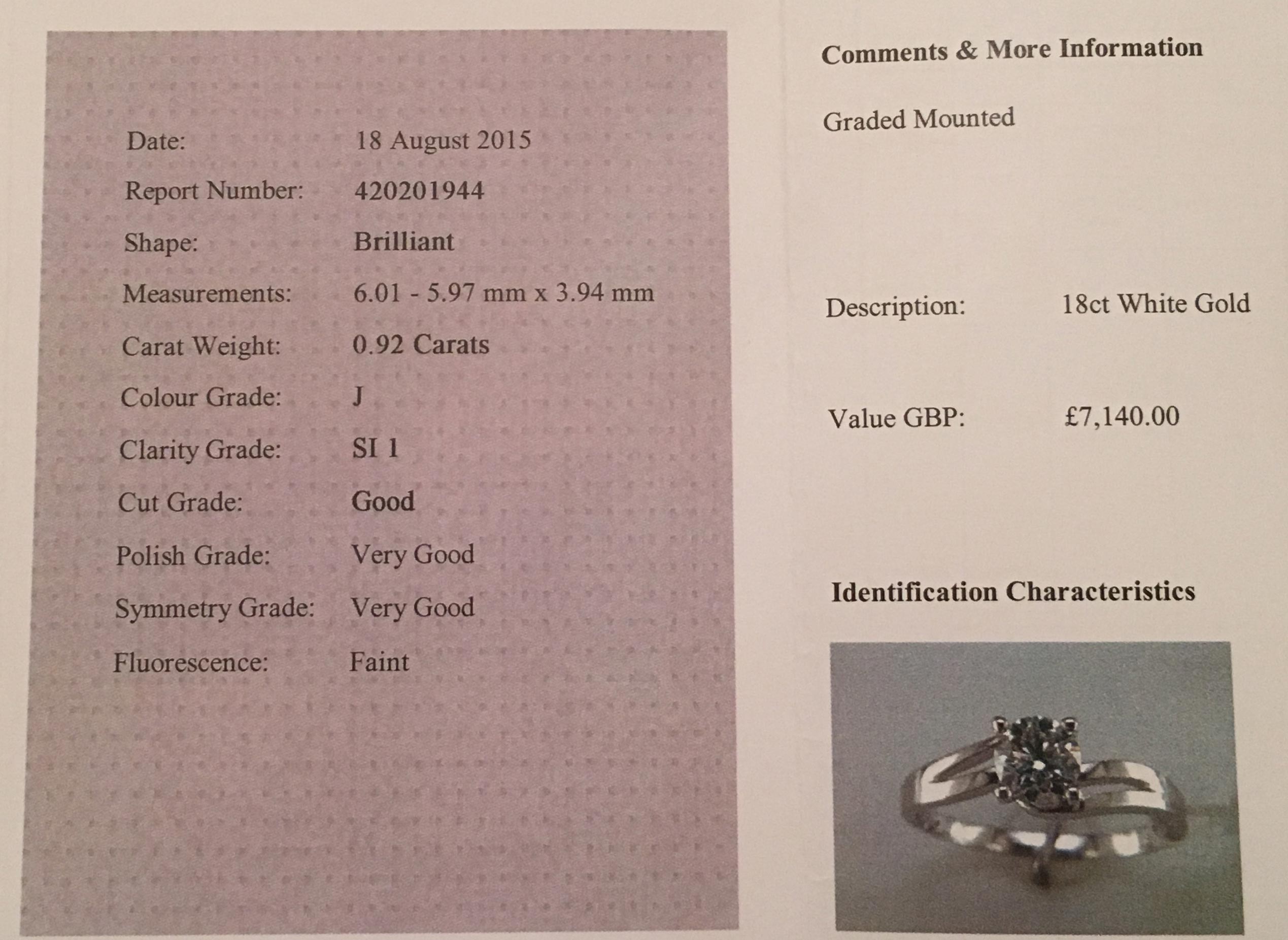 Diamond Ring (VALUATION £7140) - Image 3 of 4