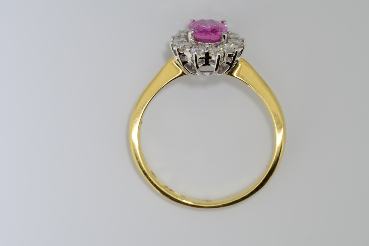 Pink Sapphire & Diamond Ring (VALUATION £1750) - Image 2 of 3