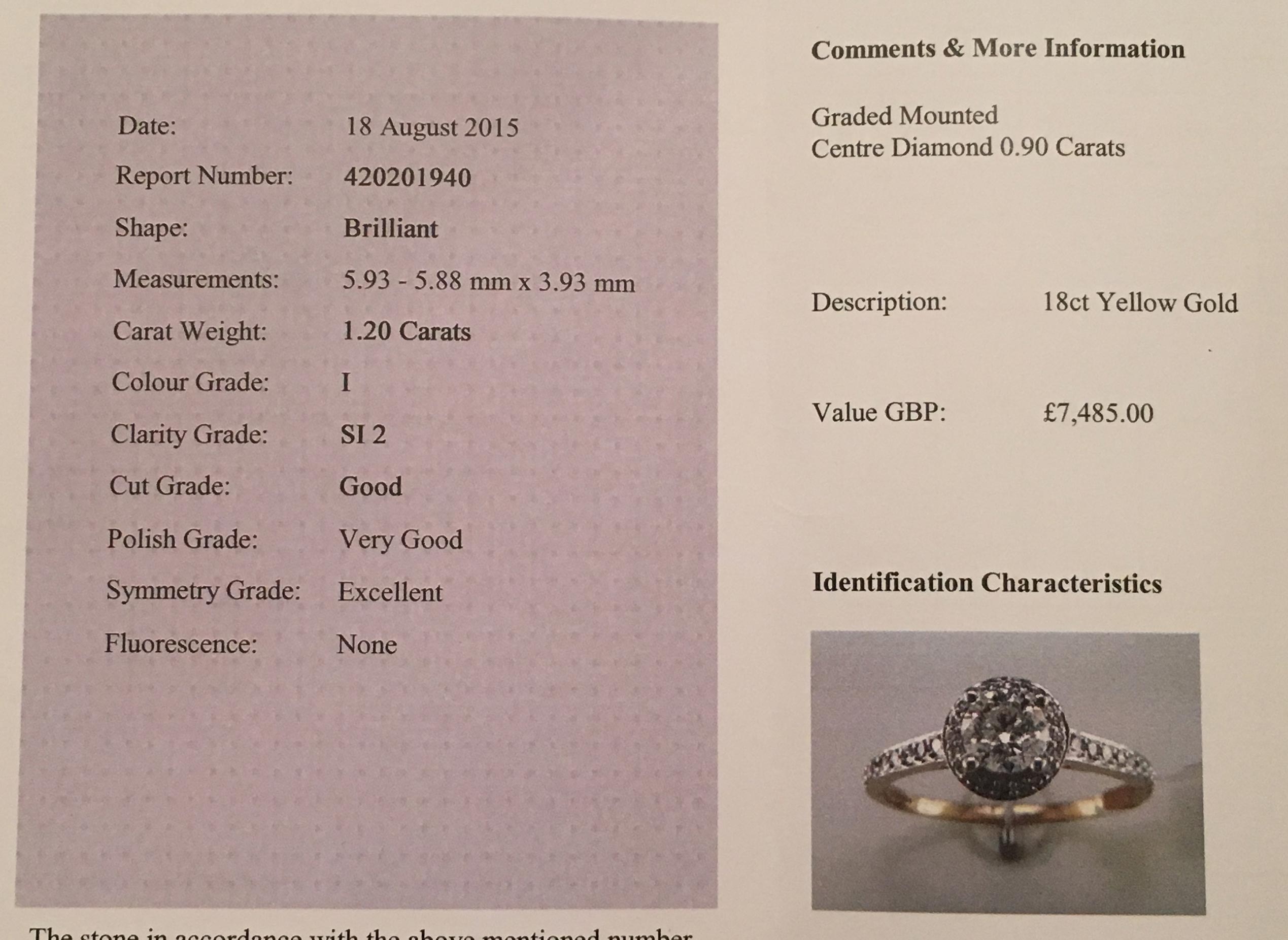 Diamond Ring (VALUATION £7485) - Image 3 of 4