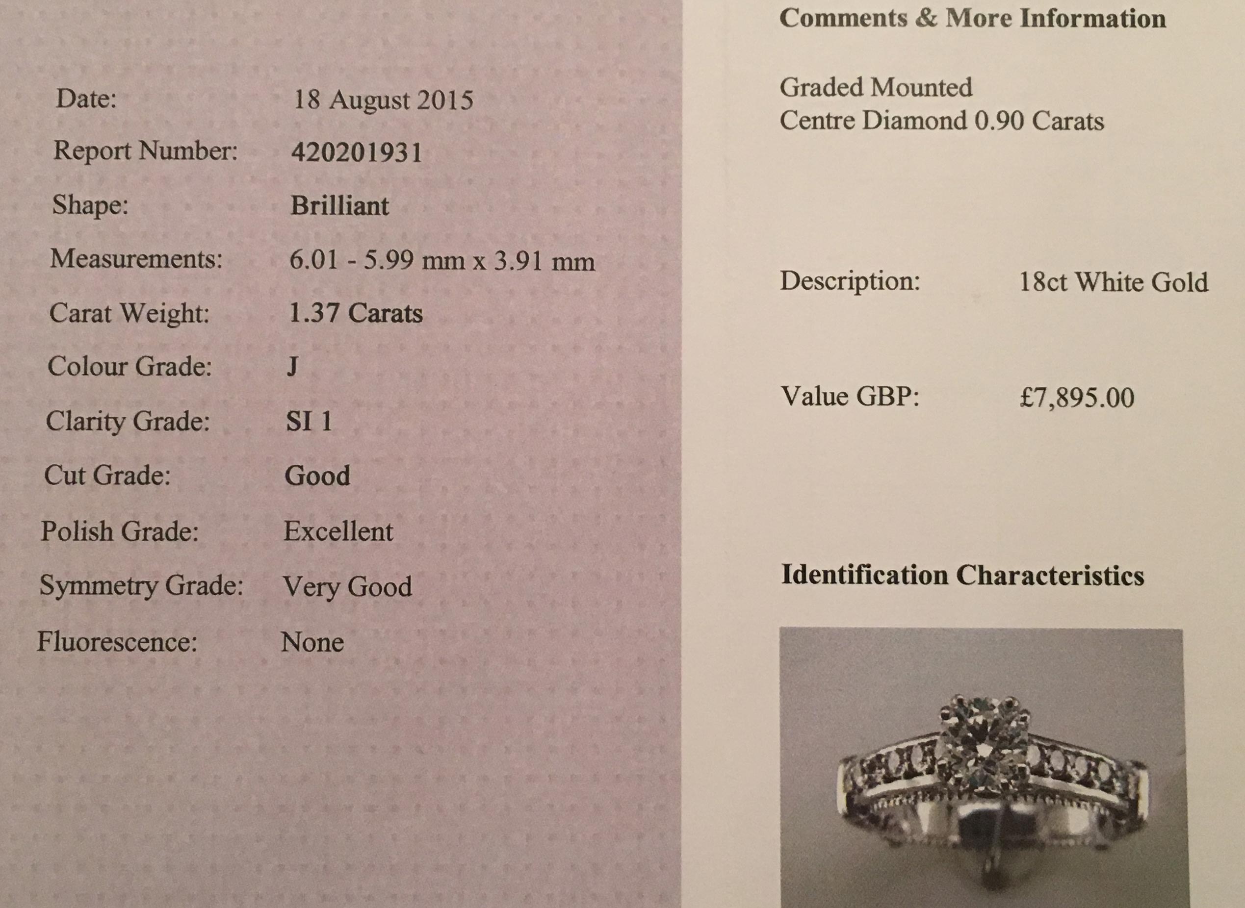Diamond Ring (VALUATION £7895) - Image 3 of 4