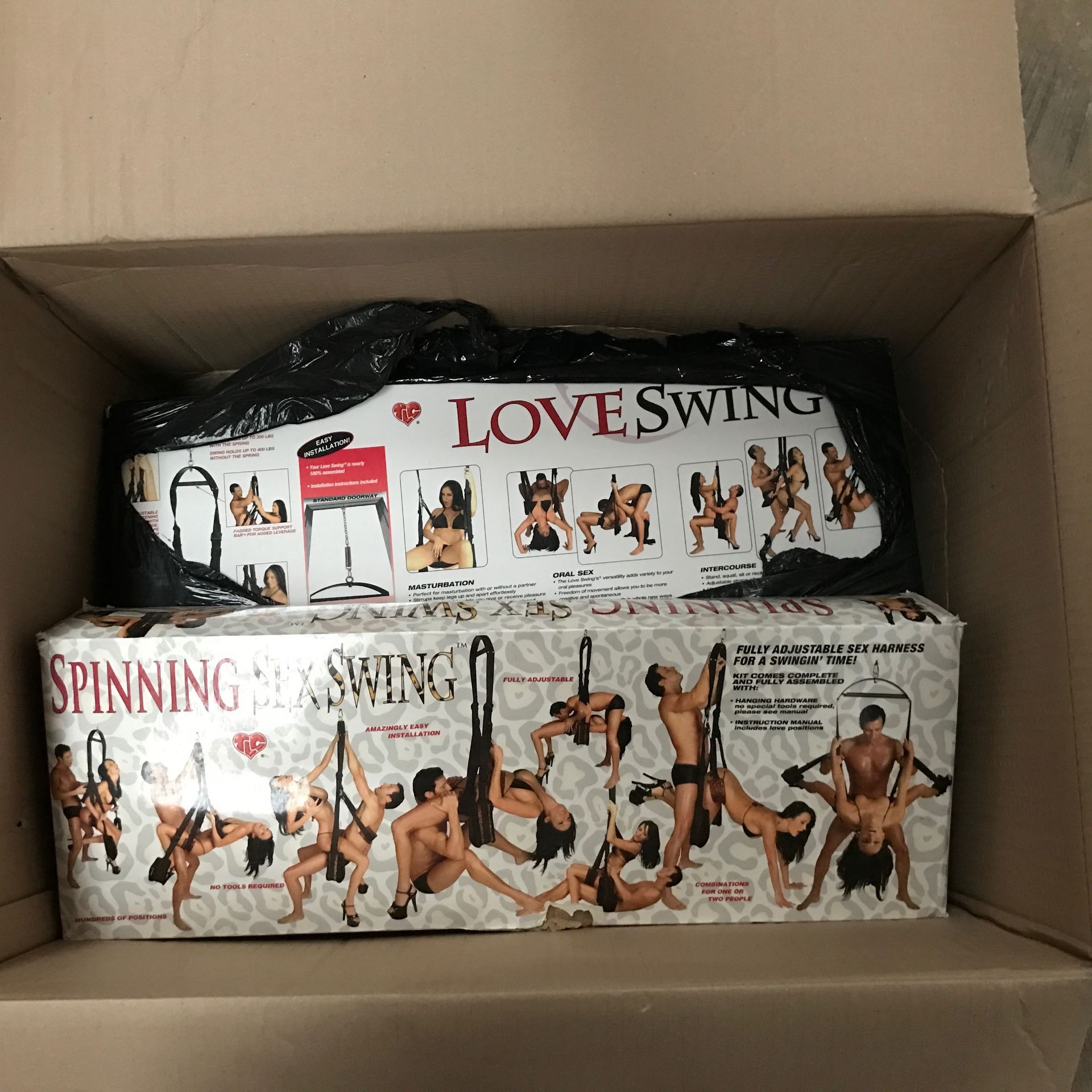 Box of Adult Toys - incl. 2 Sex Swings - Direct from Amazon Overstock