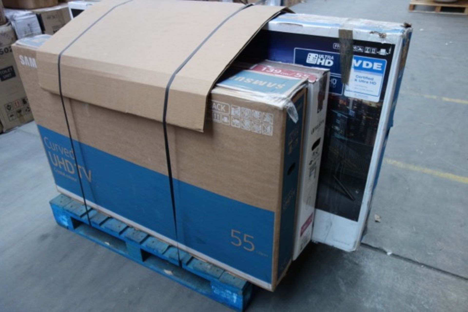 (27) PALLET TO CONTAIN 5 x VARIOUS TV'S TO INCLUDE: SAMSUNG UE55KU670U 55 INCH, LG 55UG870V 55 INCH, - Image 2 of 3