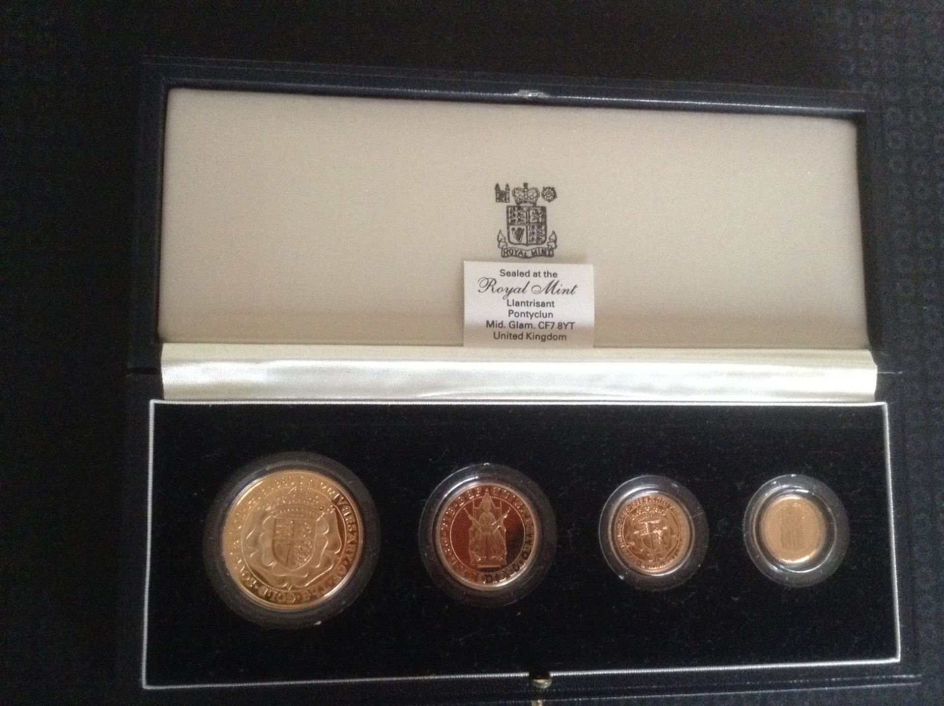 SOVEREIGN 1489-1989 GOLD 4 COIN PROOF SET - 500TH ANNIVERSARY OF THE 1ST UK SOVEREIGN