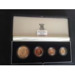 SOVEREIGN 1489-1989 GOLD 4 COIN PROOF SET - 500TH ANNIVERSARY OF THE 1ST UK SOVEREIGN