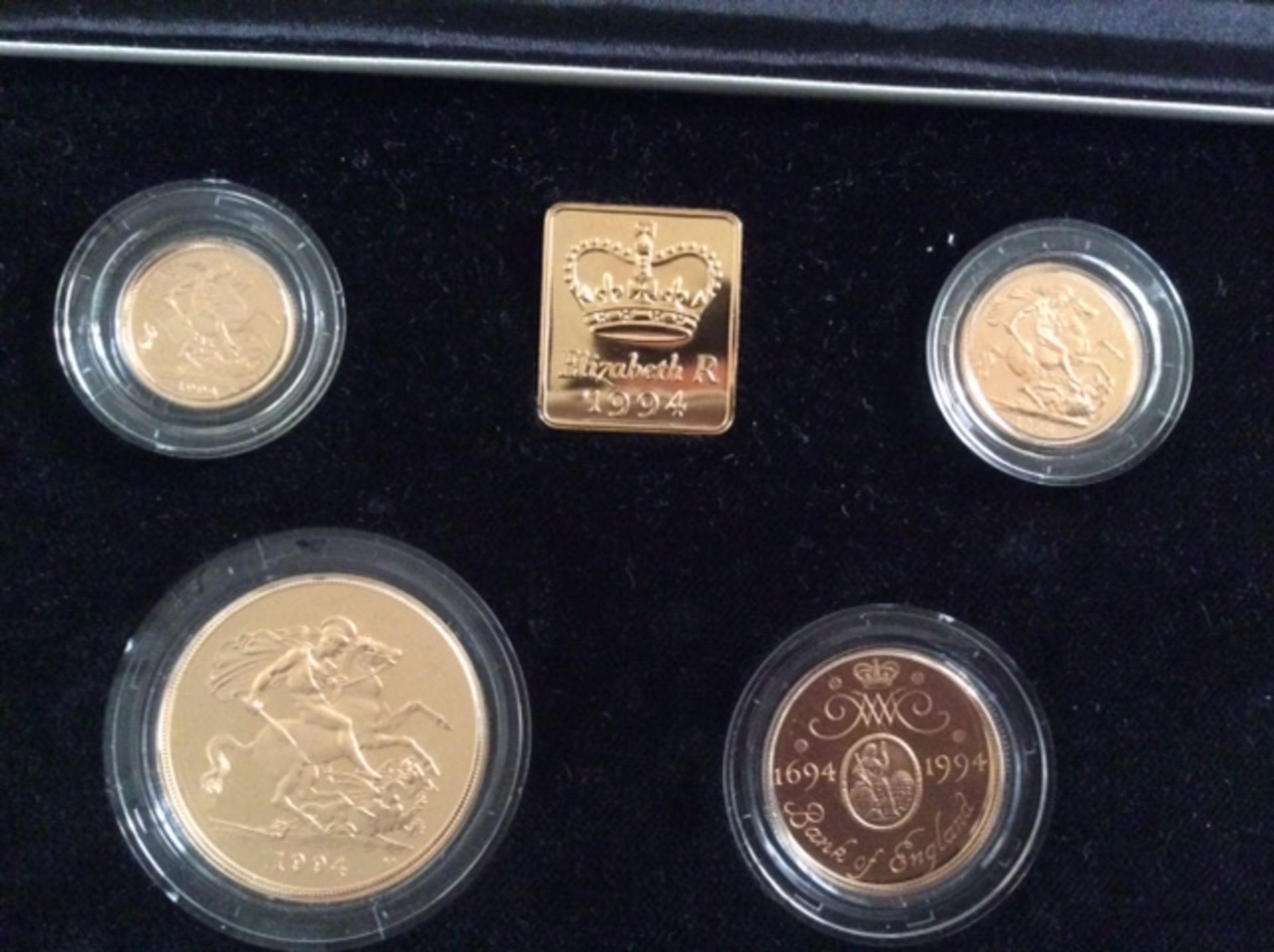 SOVEREIGN 1994 GOLD 4 COIN PROOF SET - CELEBRATING BANK OF ENGLAND TERCENTENARY - Image 5 of 5