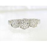 Diamond Ring ""Triple cluster"" Ring