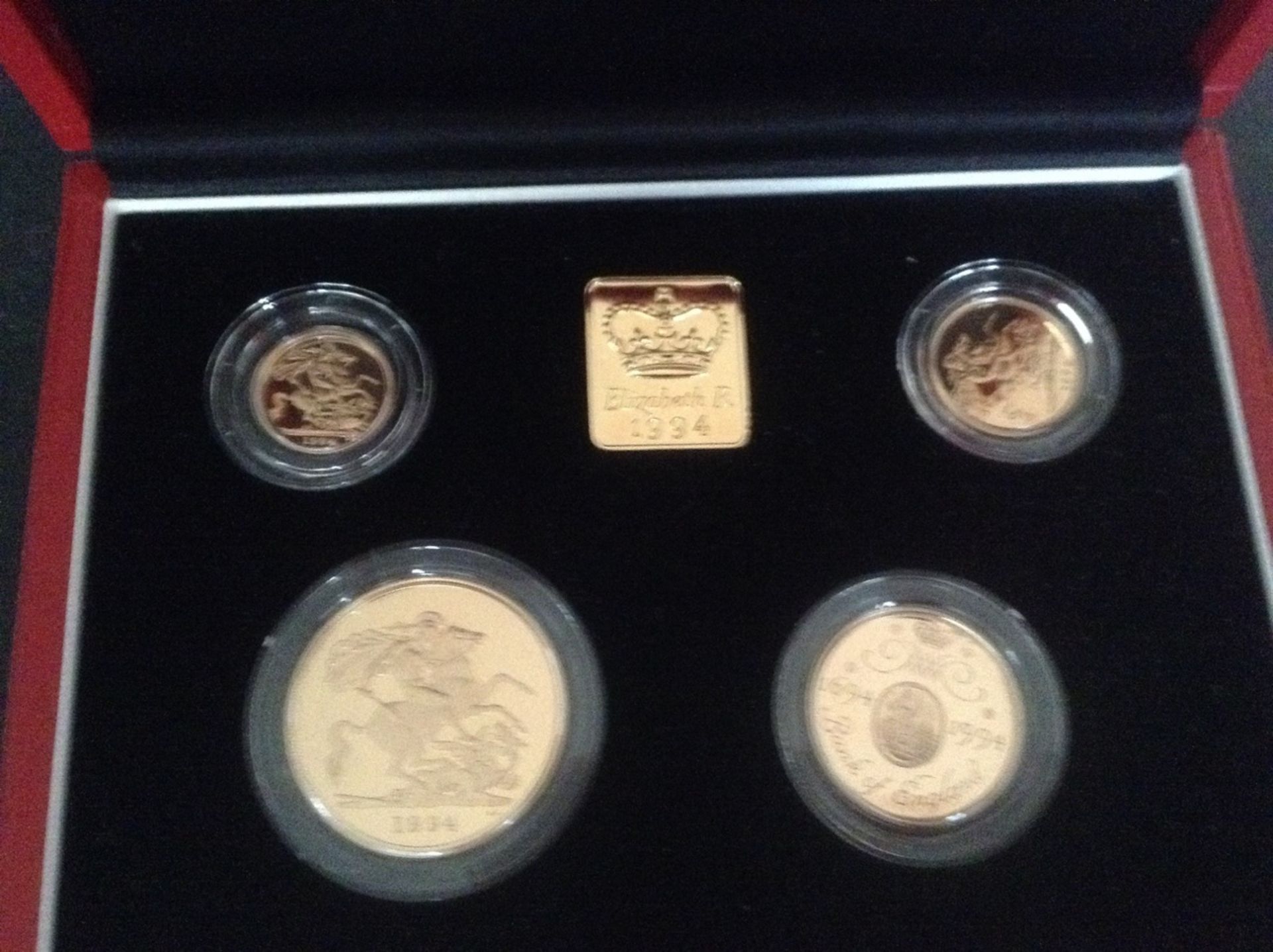 SOVEREIGN 1994 GOLD 4 COIN PROOF SET - CELEBRATING BANK OF ENGLAND TERCENTENARY