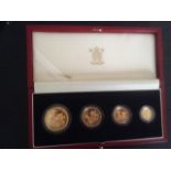 BRITANNIA 1997 GOLD 4 COIN PROOF SET - BRITANNIA COIN 10TH YEAR ANNIVERSARY