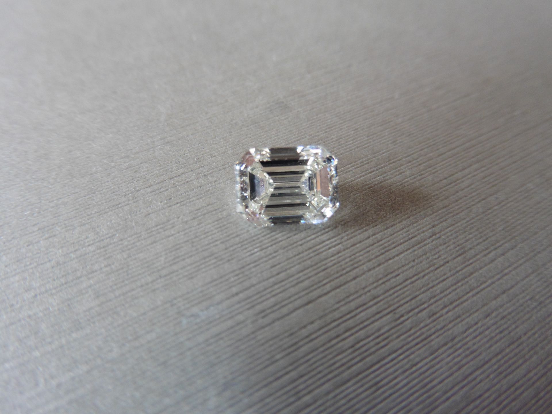 2.01ct single emerald cut diamond, measures 8.06 x 6.08 x 4.23mm J colour, SI3 clarity. No