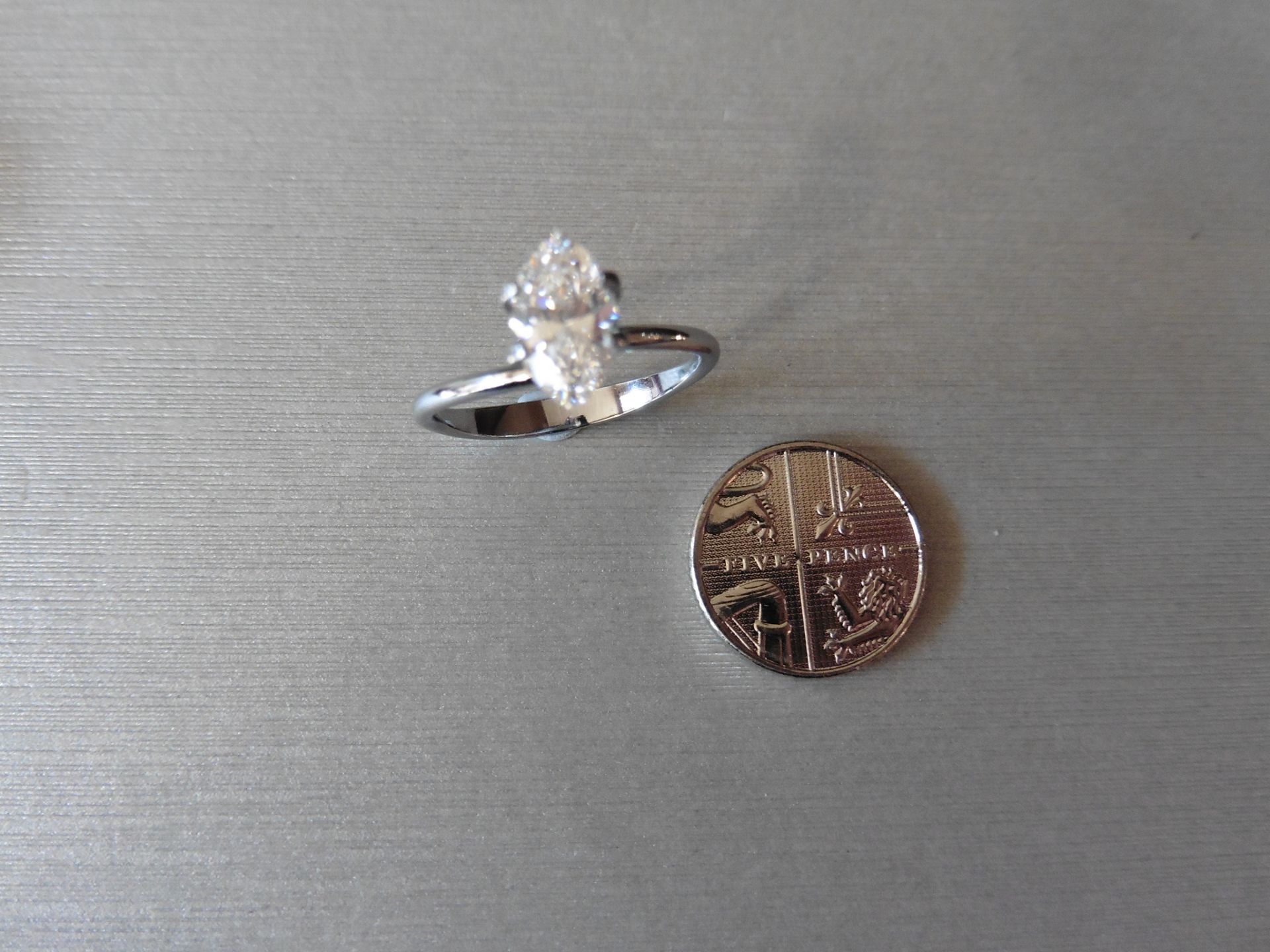 1.18ct single marquise cut diamond E colour Si1 clarity. 9.89 x 5.64 x 3.81. GIA certification. - Image 4 of 4