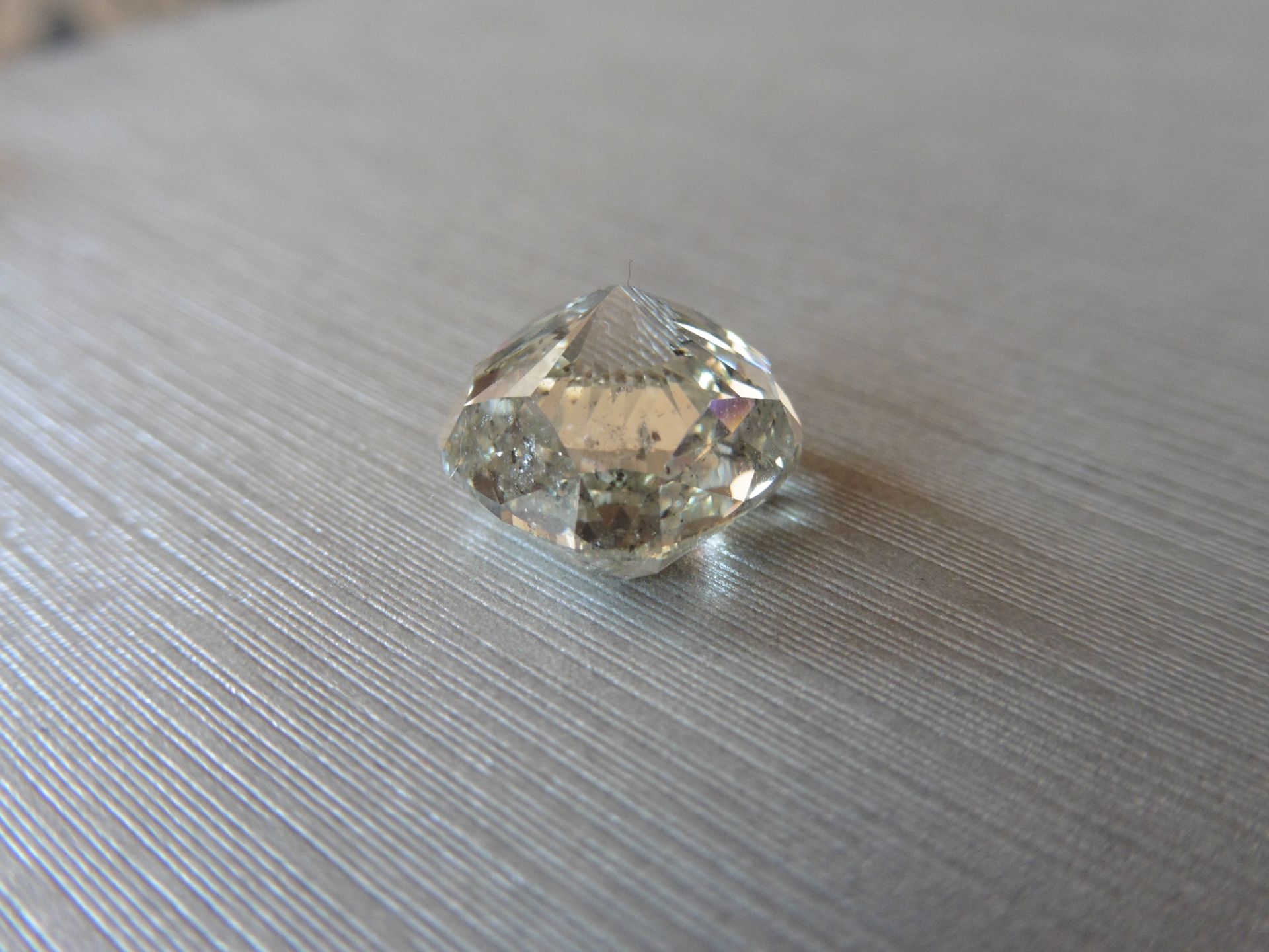 10.10ct single old cut cushion diamond , K colour SI2 clarity. Suitable for mounting in a ring or - Image 3 of 5