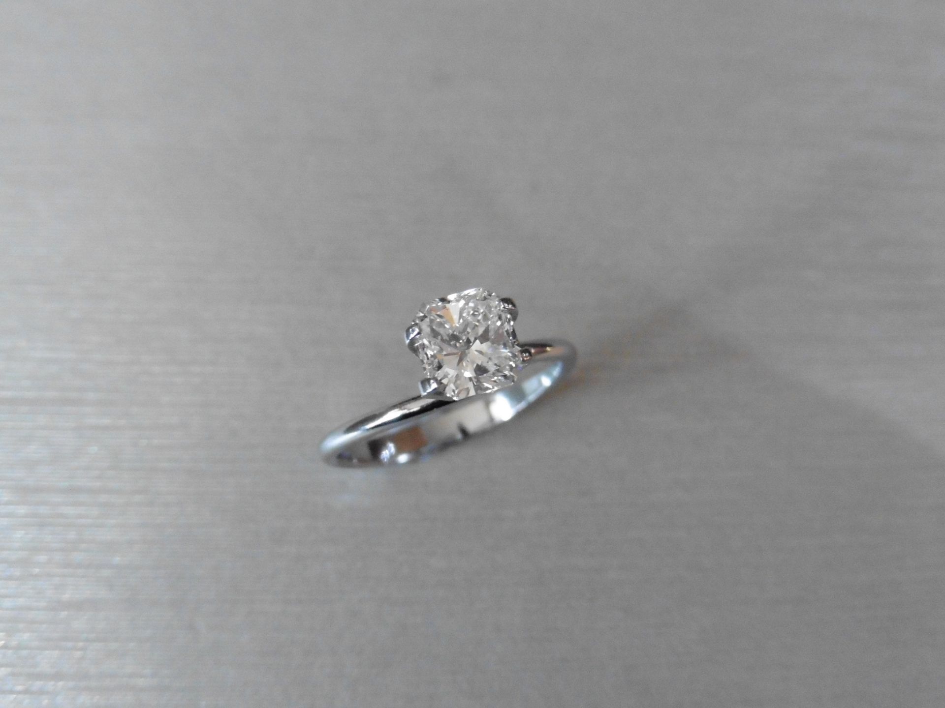 1.20ct single radiant cut diamond F colour VS2 clarity. 6.27 x 5.93 x 4.10mm. Suitable for