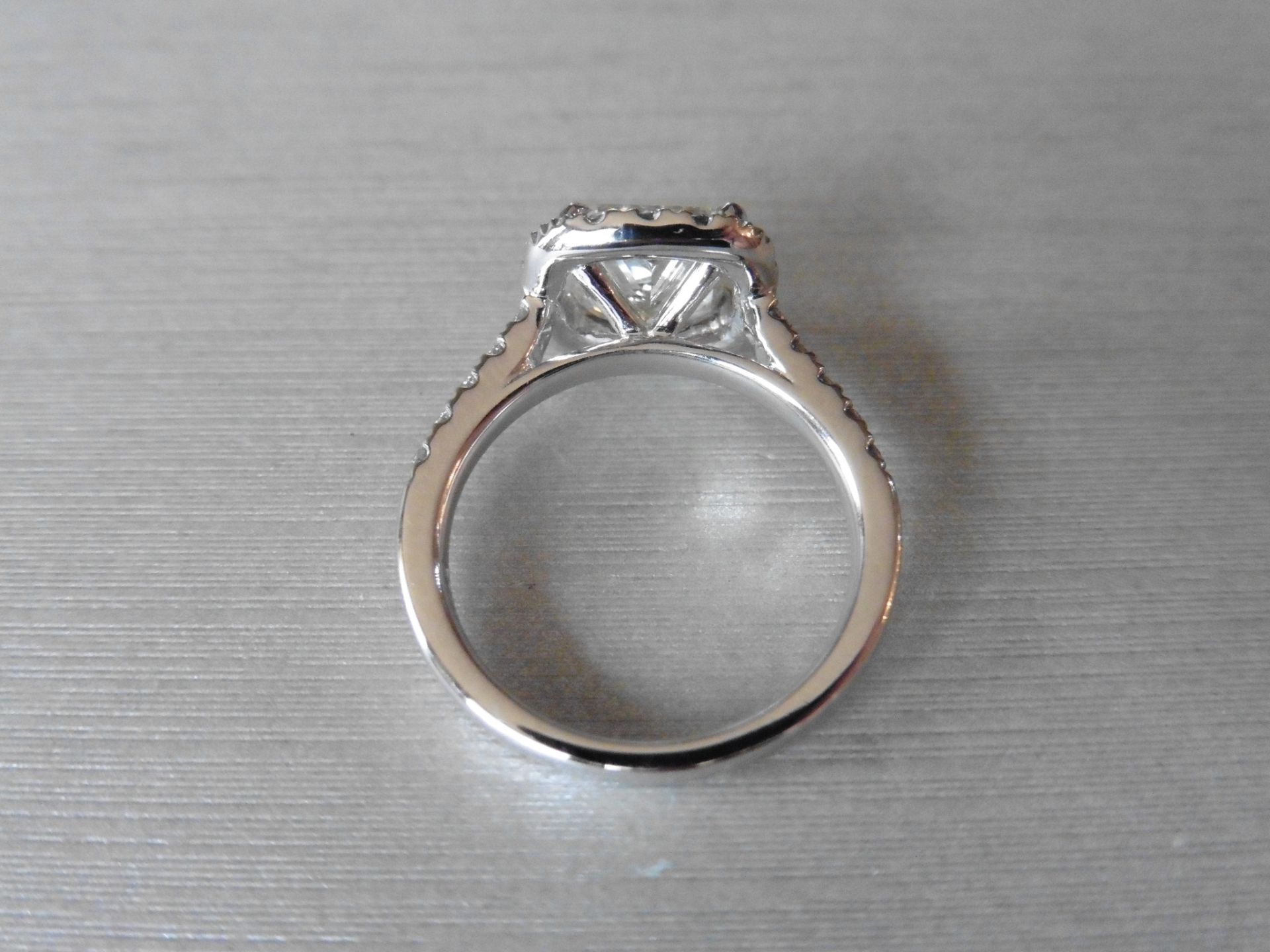 Platinum diamond set solitaire ring set with a 2.03ct radiant cut diamond, K colour and VS1 clarity. - Image 2 of 7