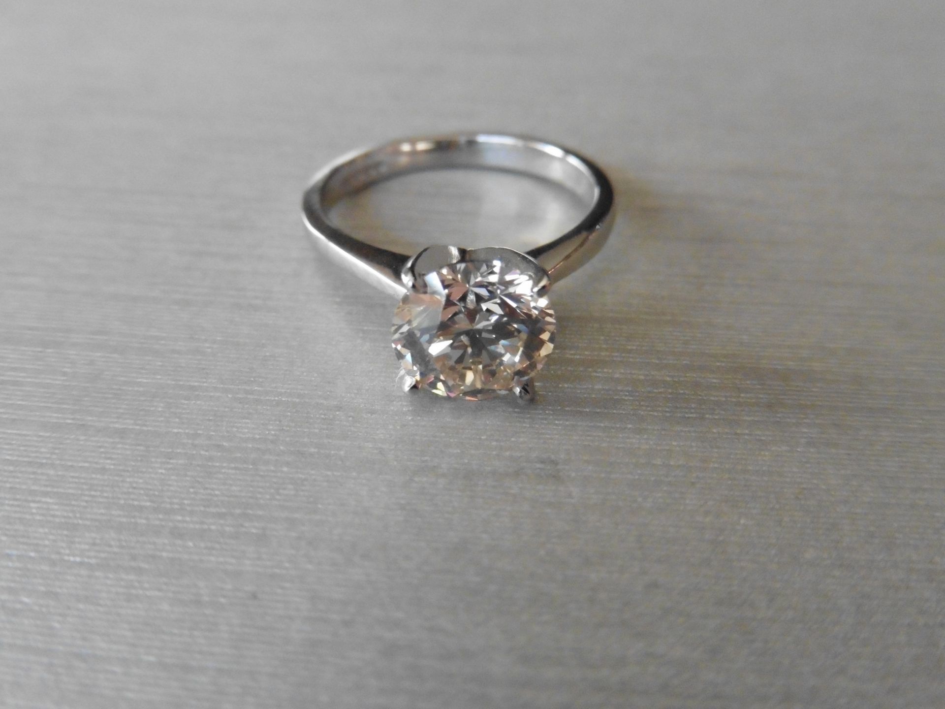 2.03ct brilliant cut diamond solitaire ring set in 18ct white gold. K colour, Si2 clarity. - Image 4 of 5