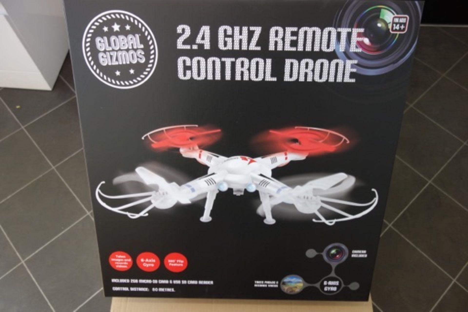 1 x Brand New Global Gizmos 2.4GHZ Remote Control Drone. Takes images & recordes videos, 6 axis
