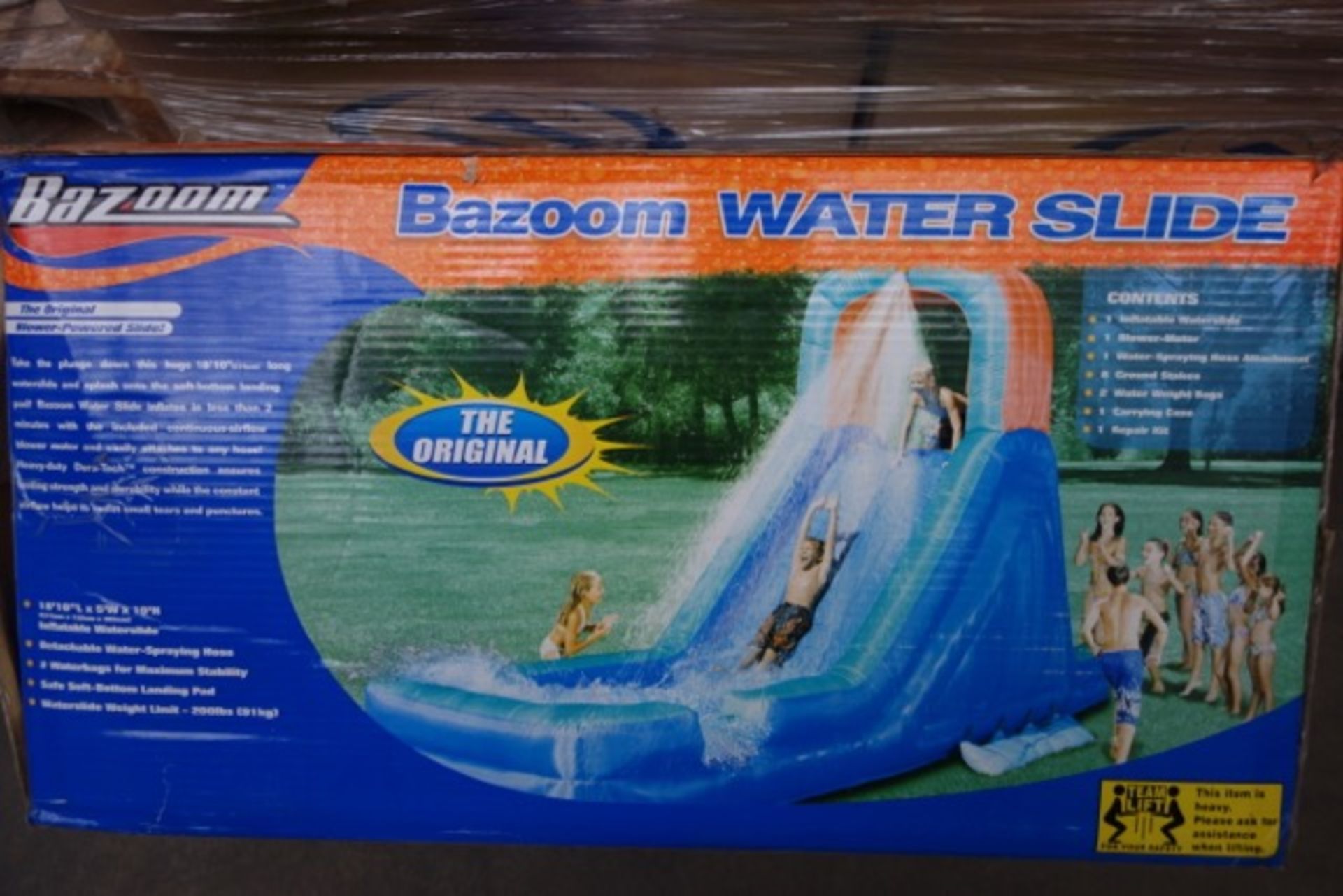 1 x Bazoon Extra Large Water Slide Complete with Pump. RRP £399.99. Huge 18 foot 10 inch long.