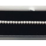 Stunning Ladies 18ct White Gold Diamond Line Bracelet 6.52ct