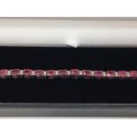 Stunning Ladies 18ct White Gold Ruby and Diamond Line Bracelet 14.53ct