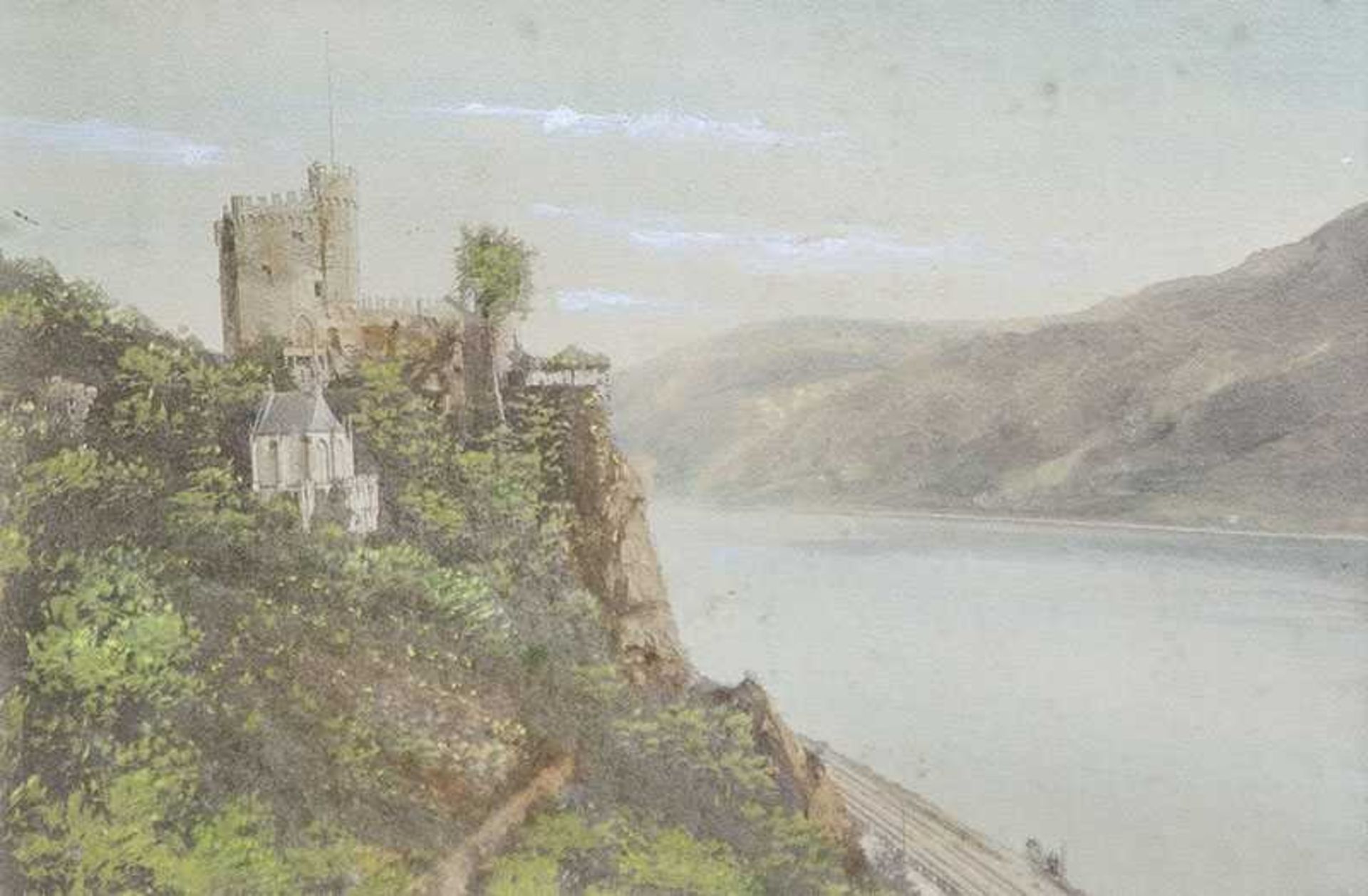 Unbekannter Maler (1. Hälfte 20. Jahrhundert), Burg Rheinstein (auch Burg Voitsberg oderVaitzburg