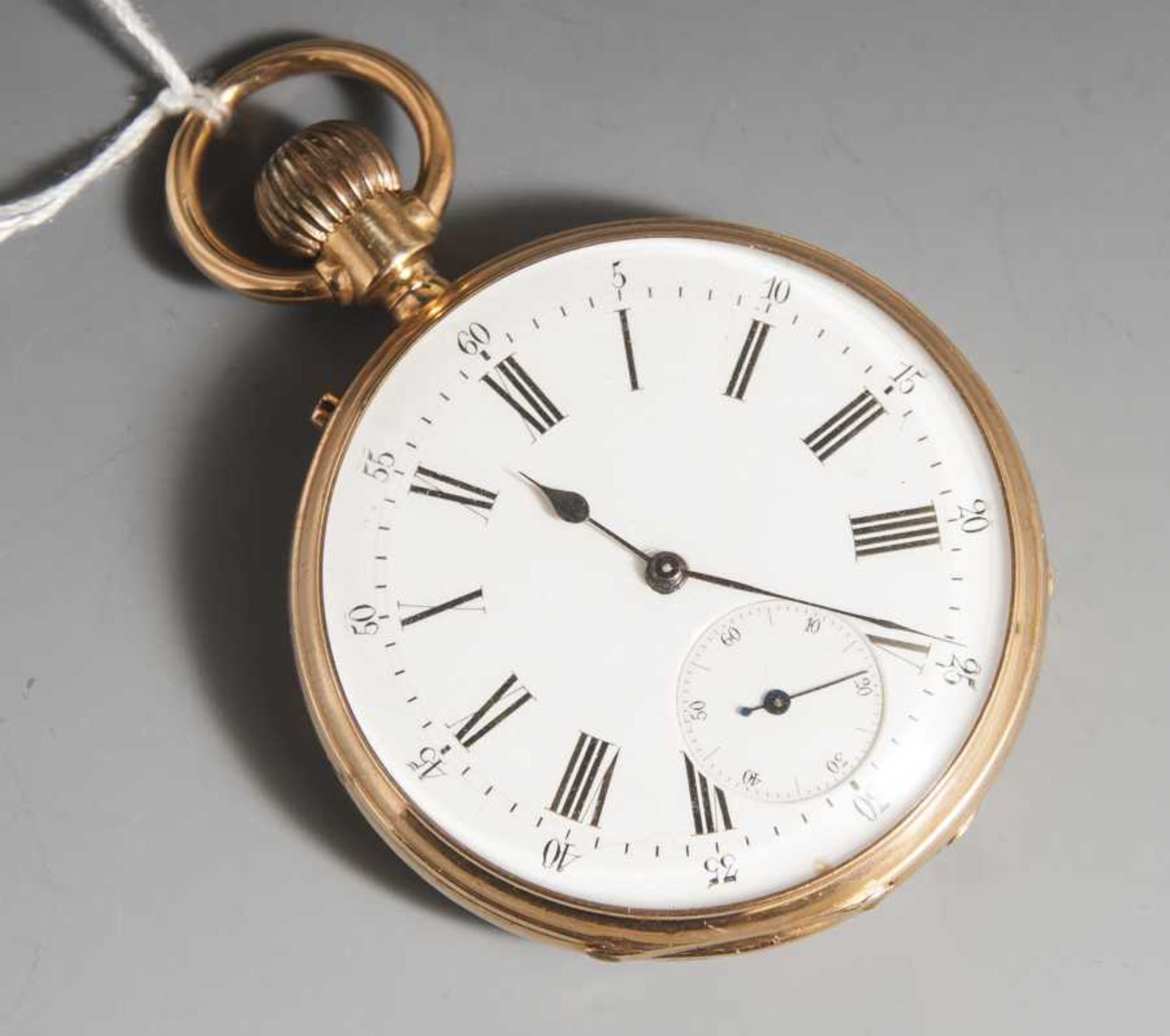 Taschenuhr, Aug. Mallet, Frankreich, 19. Jahrhundert, 18 kt Goldgehäuse. Gesamt ca. 74gr., Uhrwerk