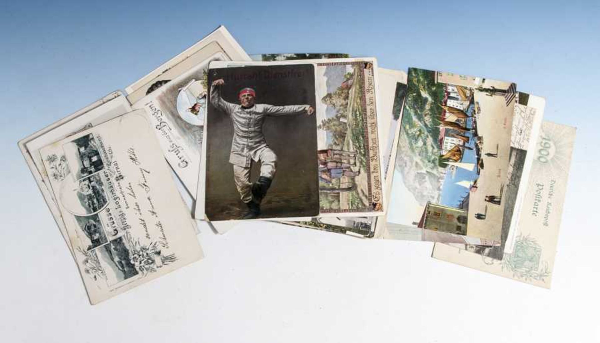 Konvolut von 29 Postkarten, verschiedene Motive wie "Gruss aus Bleidenstadt, Wiesbaden,