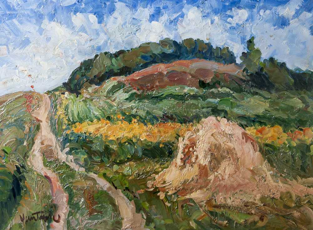Vantore, Mogens (1895-1977), Sommerliche Landschaft, Öl/Lw, li. u. sign. Ca. 49 x 65 cm,gerahmt. Der