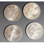 4x 10 DM Sondermünzen "Olympiade 1972 - verschlungene Arme", olympische Spiele 1972 inMünchen,