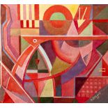 Erbach, Alois (1888-1972), Abstrakte Komposition in Rot, Aquarell mit Deckweiß, re. u.sign. u.