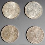 4x 10 DM Sondermünzen "Olympiade 1972 - Olympisches Feuer", Spiele der XX. OlympiadeMünchen 1972,