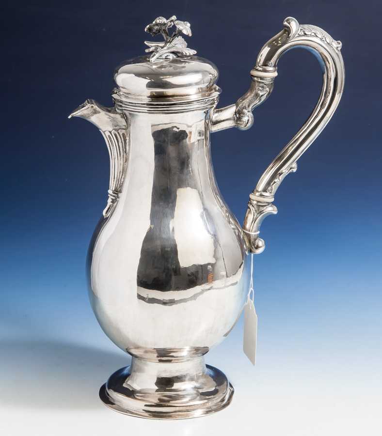 Große Kaffeekanne, Silber, Beschauzeichen Augsburg, Meister Jakob Wilhelm Kolb (Meister1768-1782),