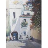 Tejero, Manuel (20. Jahrhundert), "Calle de la Judería", Straßenszene in Carmona/Sevilla,Öl/Lw,