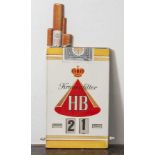 Drehkalender "Kronenfilter HB", hochrechteckiges Werbeschild aus Kunststoff, mitWochentag- und