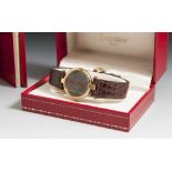 Damenarmbanduhr, Must de Cartier, Vermeil, Trinity, 1980er Jahre, Gehäuse 925er Silbervergoldet,