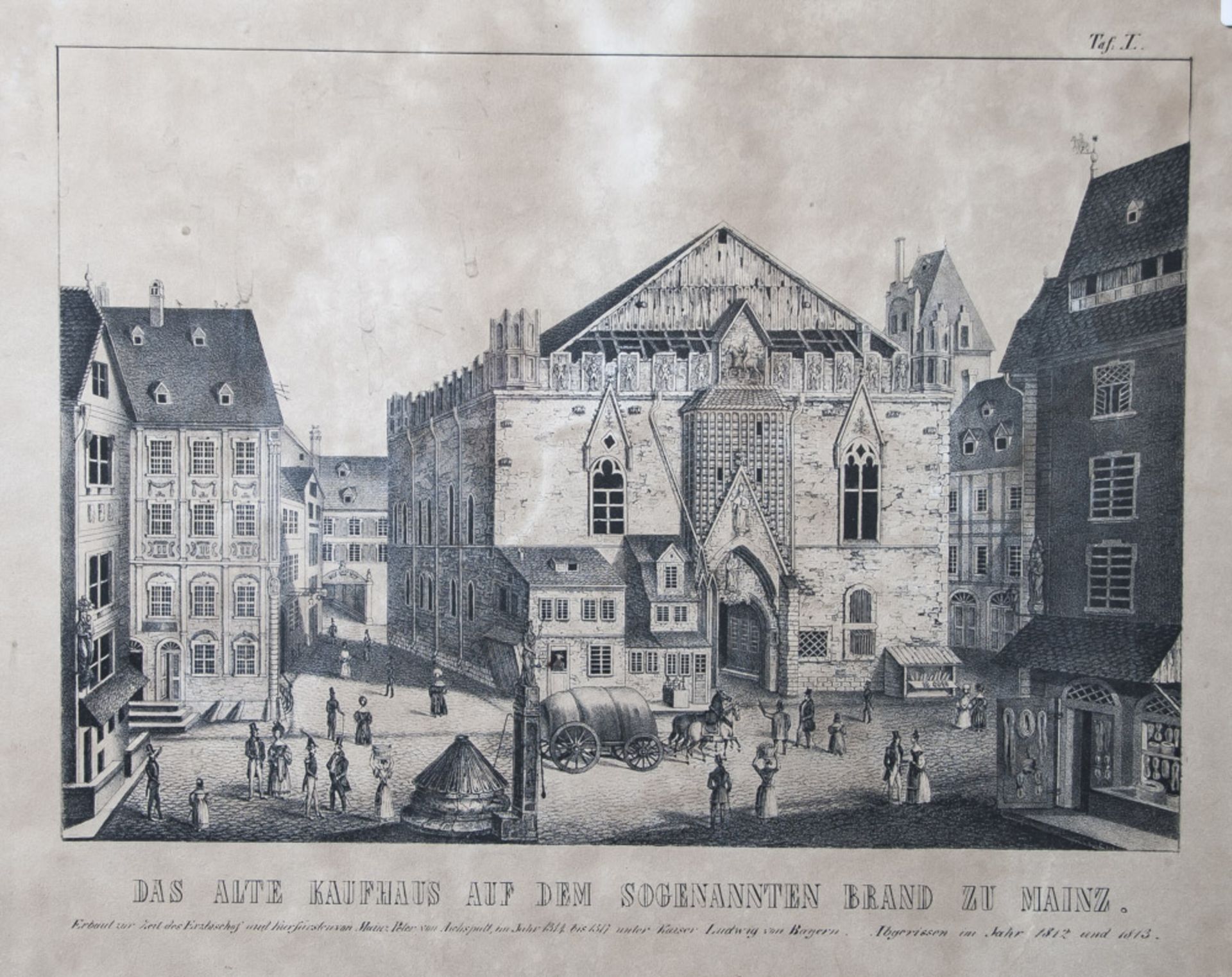 Wasserburg, Johann Dionysius Bernhard (1813-1885), "Das alte Kaufhaus auf dem sogenanntenBrand zu