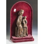 Kleine Madonna mit Kind auf neuem Sockel 17./18. Jahrhundert, Süddeutsch/ alpenländisch.H. ca. 30