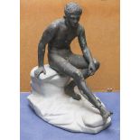 Bronze, "Hermes", sogenannter sandalenbindender Hermes, Kopie nach Lysipp um 320 v.Chr.,auf