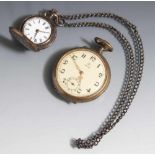 2 Taschenuhren, um 1900: a) Herst. auf Zifferblatt bez. "Asta". b) Kl. JugendstilSilberdamenuhr,