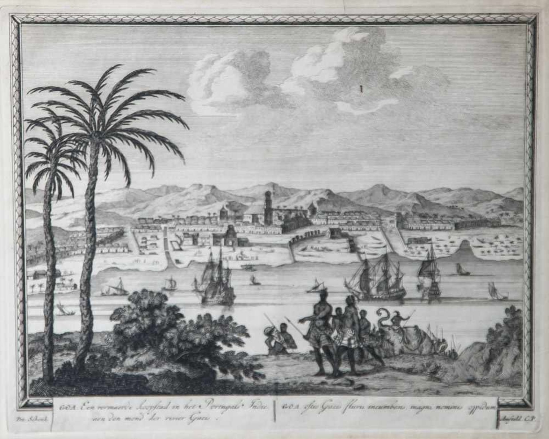 Amsteld, C.P. (wohl 17./18. Jahrhundert) nach Schenk, Peter (1660-1718/19), "Goa", Blickauf die