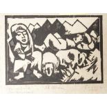 Erbach, Alois (1888-1972), "Die Hirten", Holzschnitt, re. u. sign. u. dat. 1916/17, mittigbez.,
