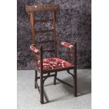 Eleganter Stuhl aus der Zeit des Jugendstils, Palisanderholz massiv, pfostenförmigerAufbau mit