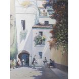 Tejero, Manuel (20. Jahrhundert), "Calle de la Judería", Straßenszene in Carmona/Sevilla,Öl/Lw,