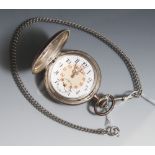 Taschenuhr an Kette, um 1900, Silber, Herst. auf Zifferblatt bez. "Diomede", Gehäusegepunzt 800,
