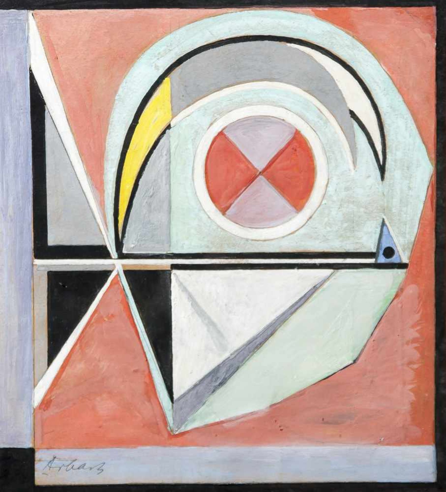 Erbach, Alois (1888-1972), Abstrakte Komposition, Aquarell mit Deckweiß, li. u. sign., ca.25,5 x