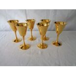 A set of 6 gold plated goblets - h 14cm