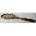 VINTAGE 'SLAZENGERS' METEOR WOODEN TENNIS RACKET