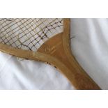 2 convex early patent tennis rackets "Champion" and "The Ensign"