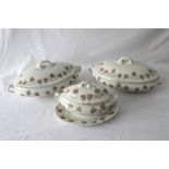 2 Vegetable Tureens and Sauce Boat