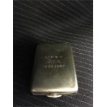 Silver plated match box holder Approximate date 1937