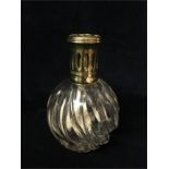 French moulded glass and brass night light