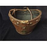 Leather basket converted from a bridle hide top hat box
